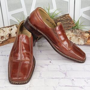 STACY ADAMS Men's Cognac Leather Loafers